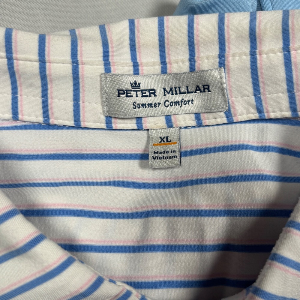 Peter Millar Polo Shirt Mens XL Blue White Savannah Golf Club Lot of 2 Striped - Picture 3 of 15